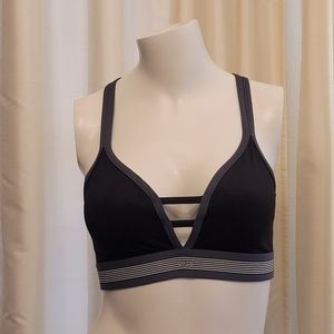VSX Black and Gray Strappy Sports Bra